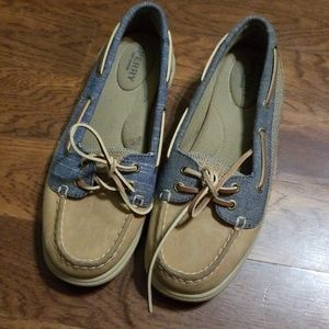 Sperrys with denim accent